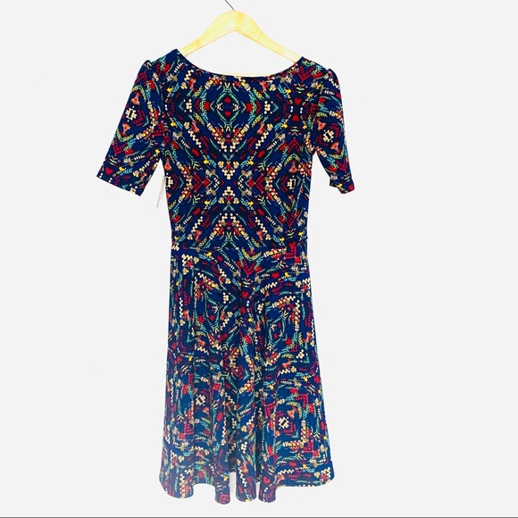 LulaRoe Dress Boho Aztec Nicole Skater Size L - Picture 4 of 7